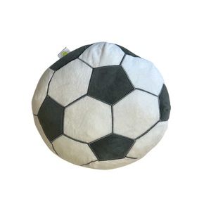 Cute soccer ball, decorative, pillow in white & gray